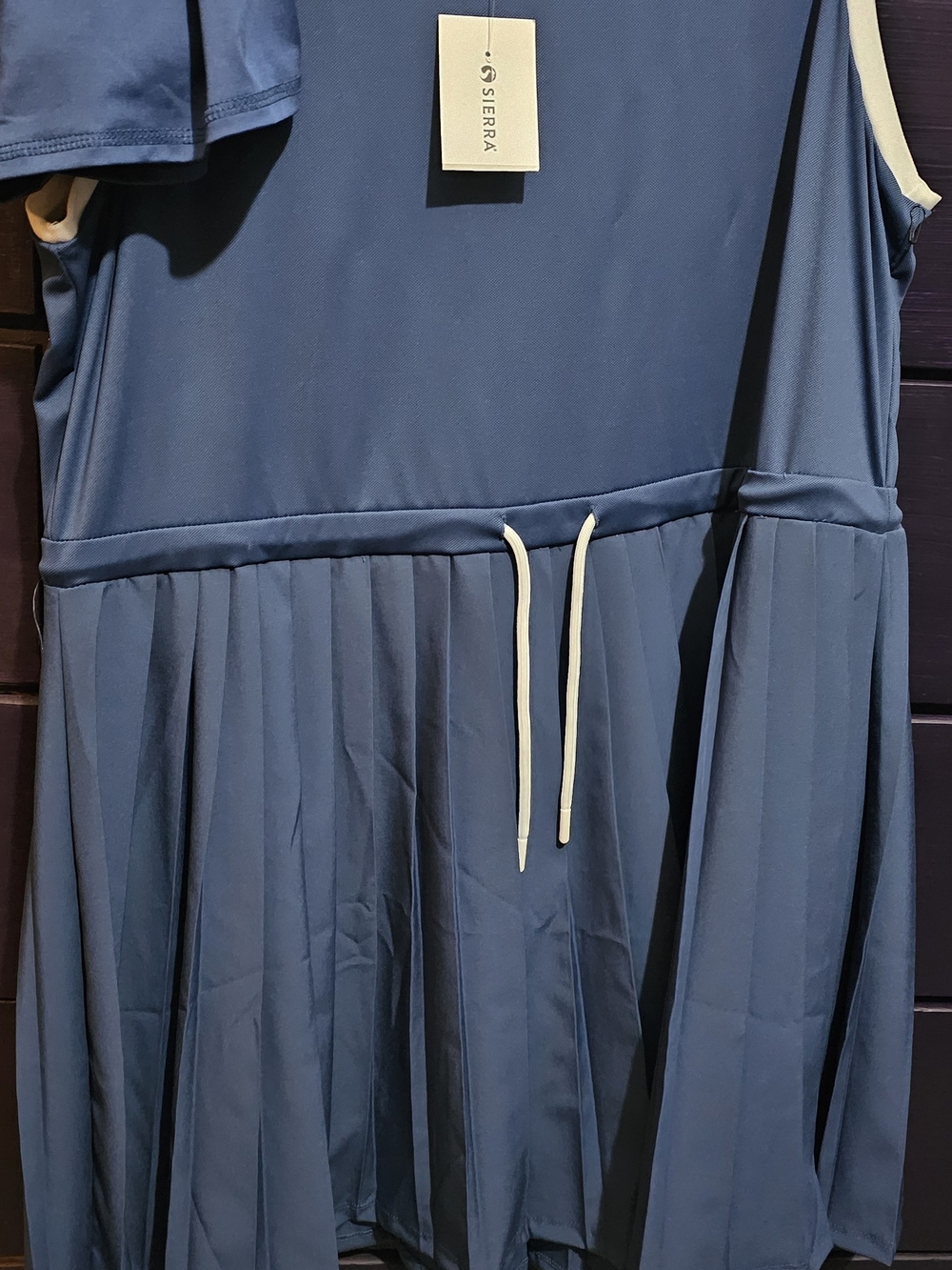 XL Blue Drawstring Pleated Dress W/ Matching Shorts Tennis/pklball/golf